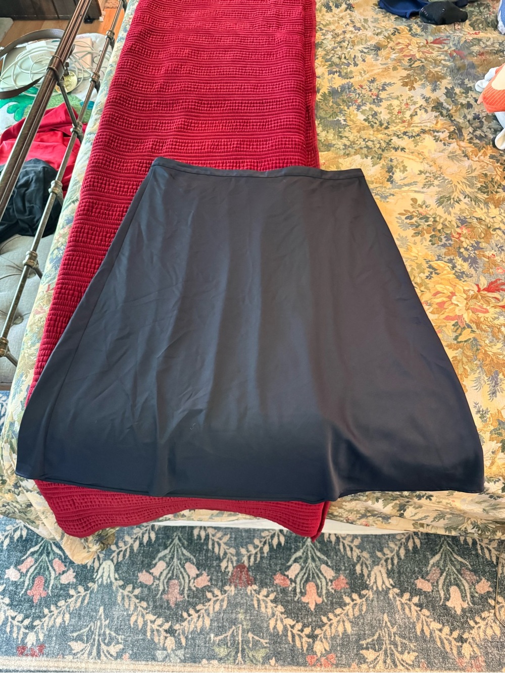 J Crew navy silk skirt
